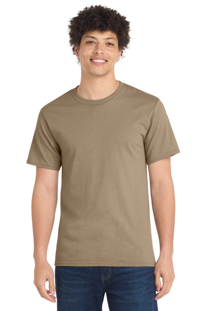 Front View of Sand Port & Company Tall Essential Tee. PC61T