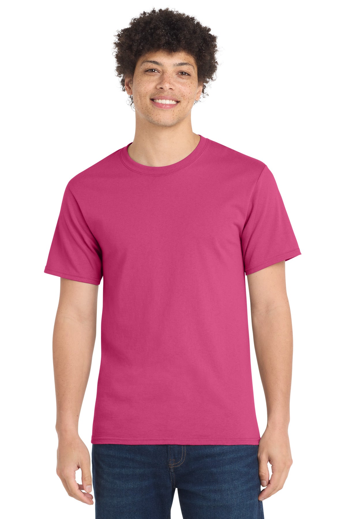 Front View of Sangria Port & Company Tall Essential Tee. PC61T