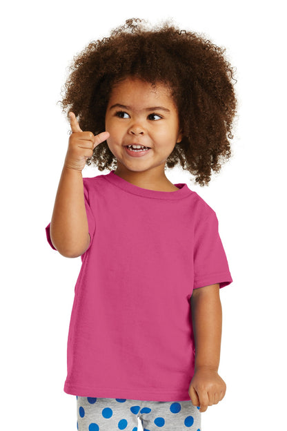 Front View of Sangria Port & Company Toddler Core Cotton Tee. CAR54T