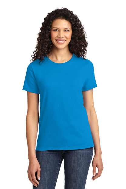 Front View of Sapphire Port & Company Women's Essential Tee. LPC61