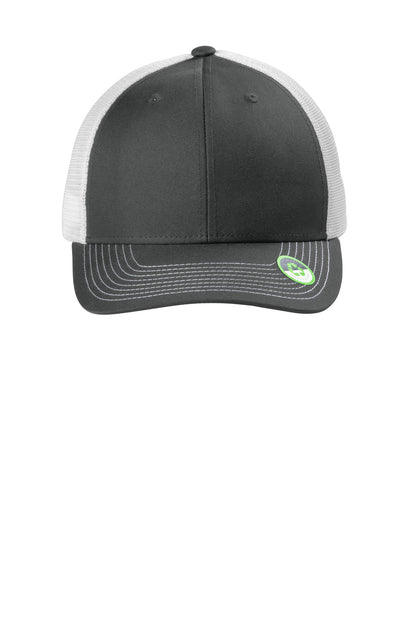 Front View of SmkGry/Wht Port Authority Eco Snapback Trucker Cap C112ECO