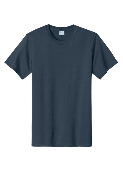Front View of Steel Blue Port & Company Tall Essential Tee. PC61T