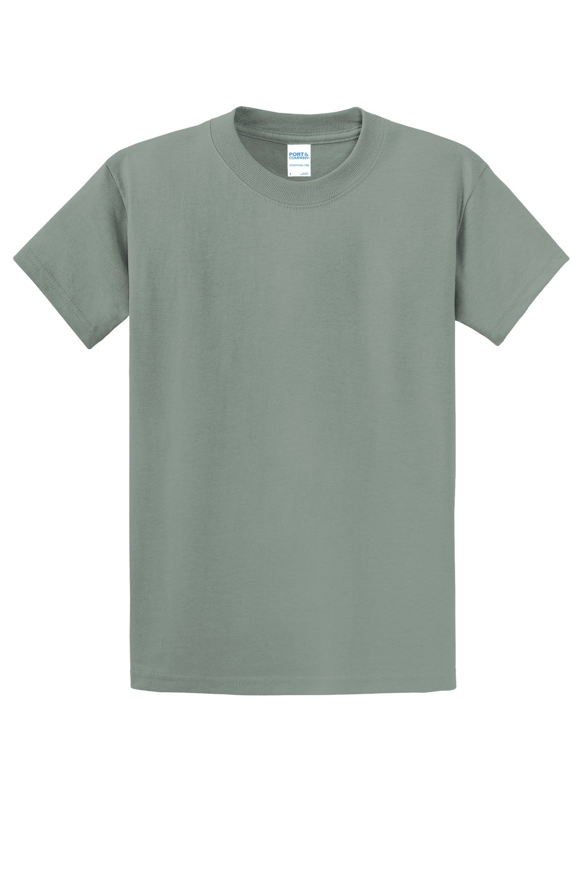 Front View of Stonewshd Grn Port & Company Tall Essential Tee. PC61T