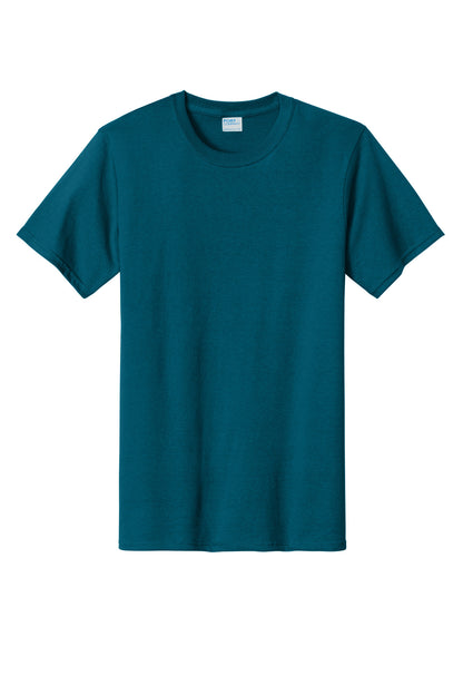 Front View of Teal Port & Company Tall Essential Tee. PC61T