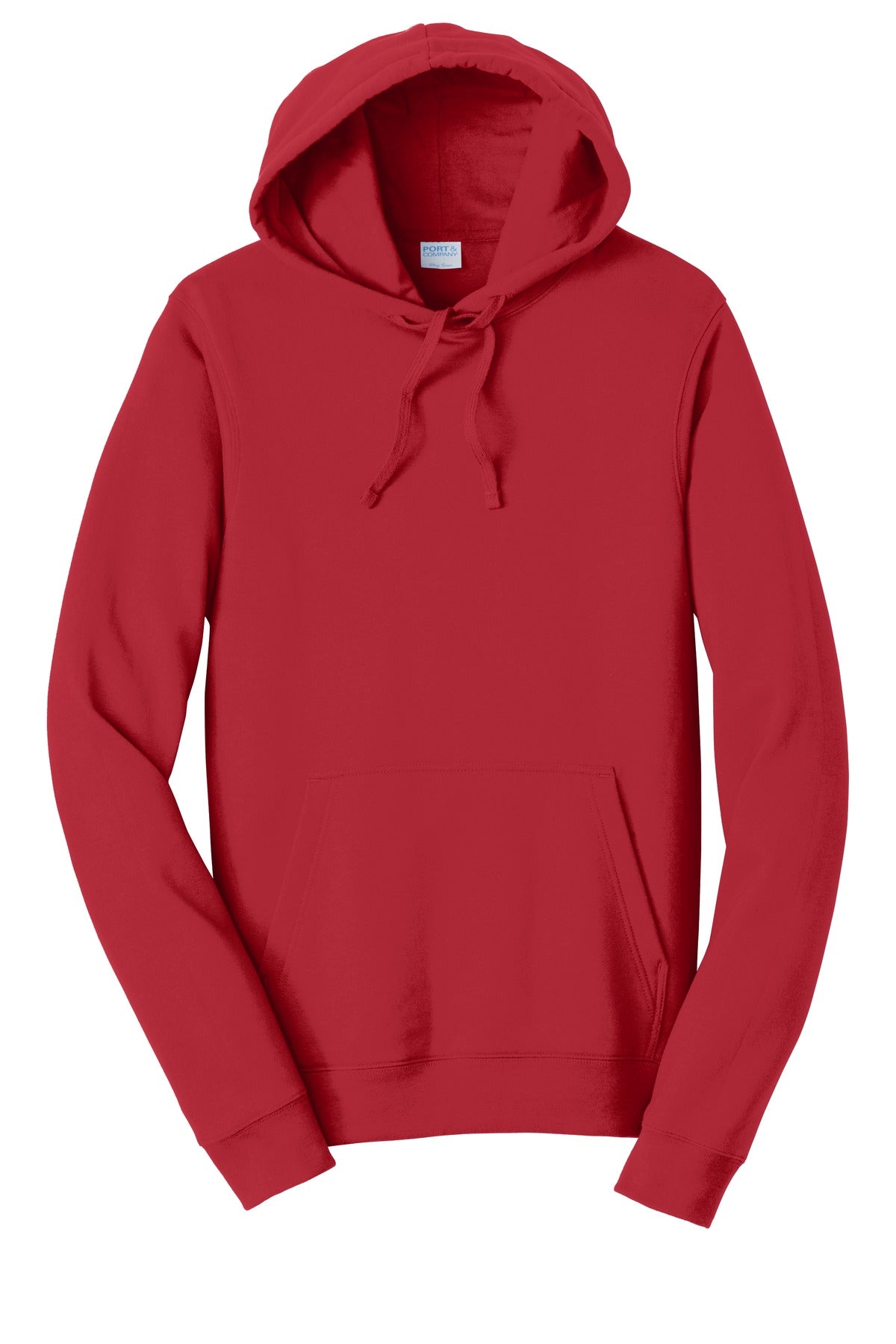 Front View of Team Cardinal Port & Company Fan Favorite Fleece Pullover Hooded Sweatshirt. PC850H