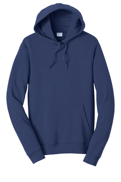 Front View of Team Navy Port & Company Fan Favorite Fleece Pullover Hooded Sweatshirt. PC850H