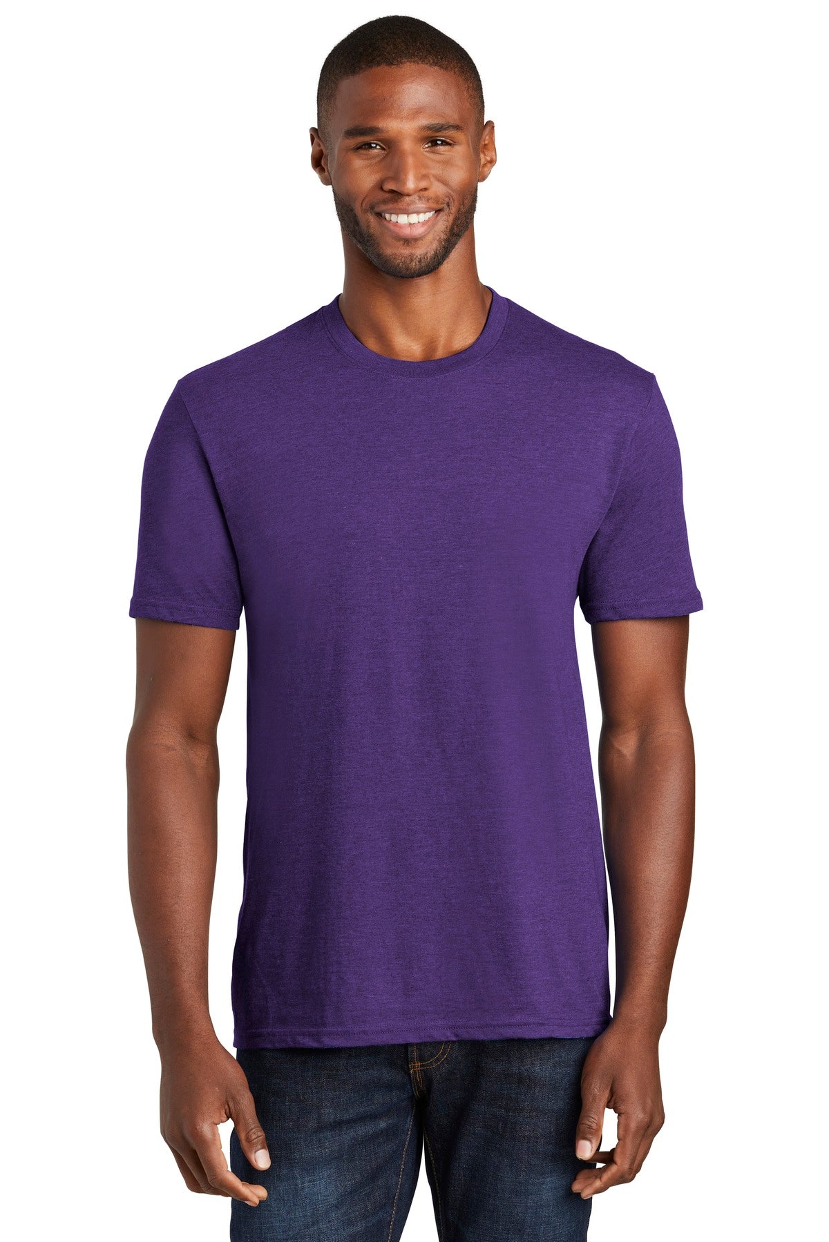 Front View of Team Purple He Port & Company Fan Favorite Blend Tee. PC455