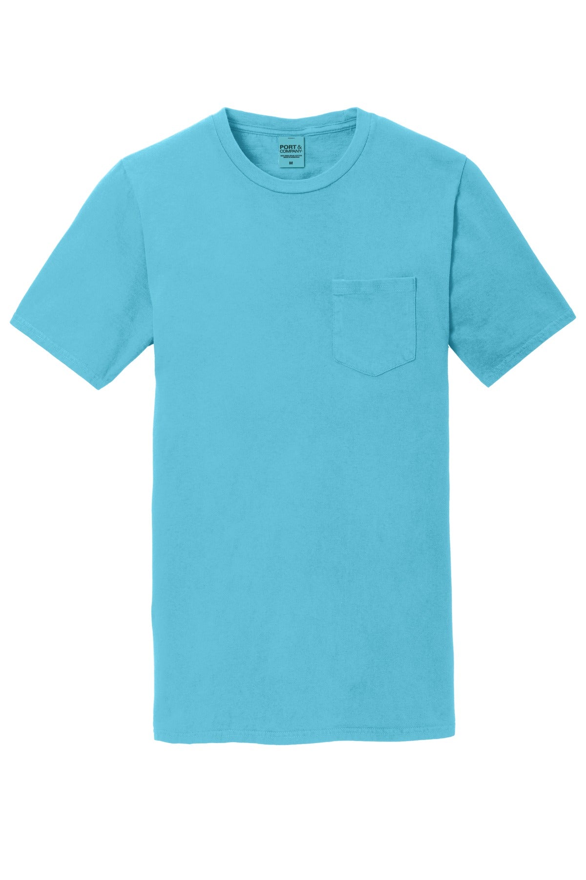 Front View of Tidal Wave Port & Company Beach Wash Garment-Dyed Pocket Tee. PC099P