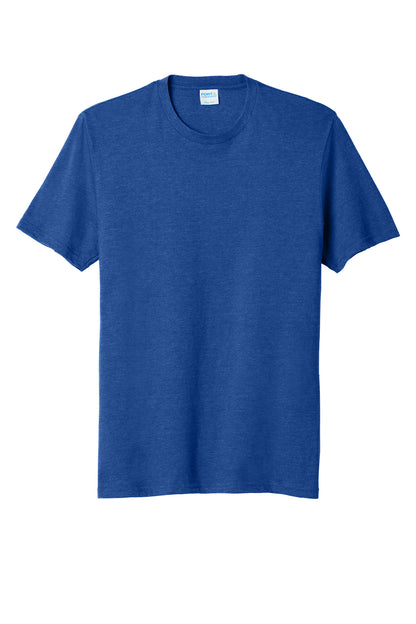Front View of True Royal Hth Port & Company Fan Favorite Blend Tee. PC455