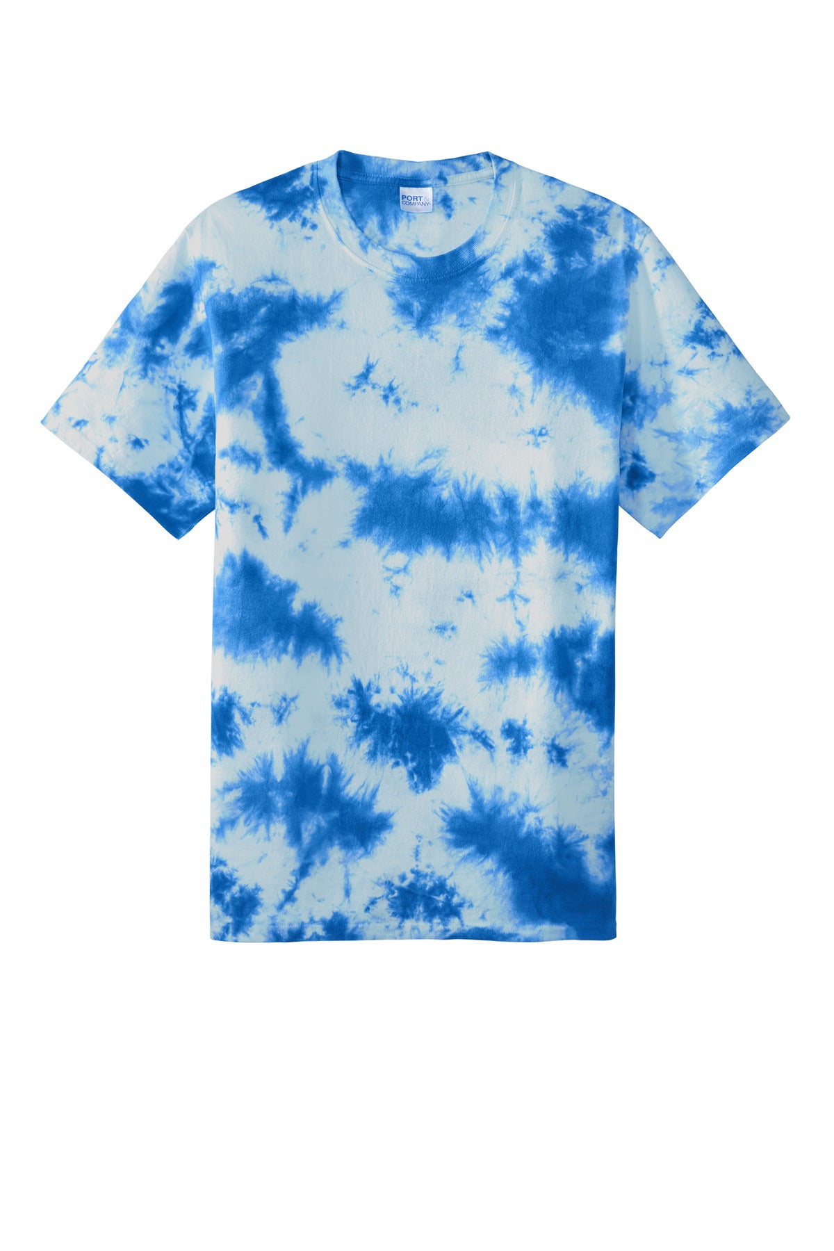 Front View of True Royal Port & Company Crystal Tie-Dye Tee PC145