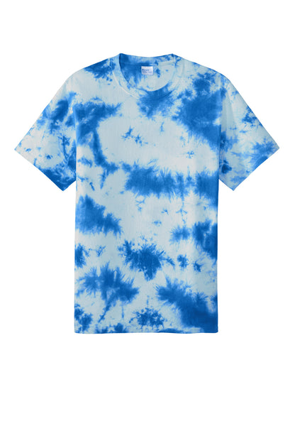 Front View of True Royal Port & Company Crystal Tie-Dye Tee PC145