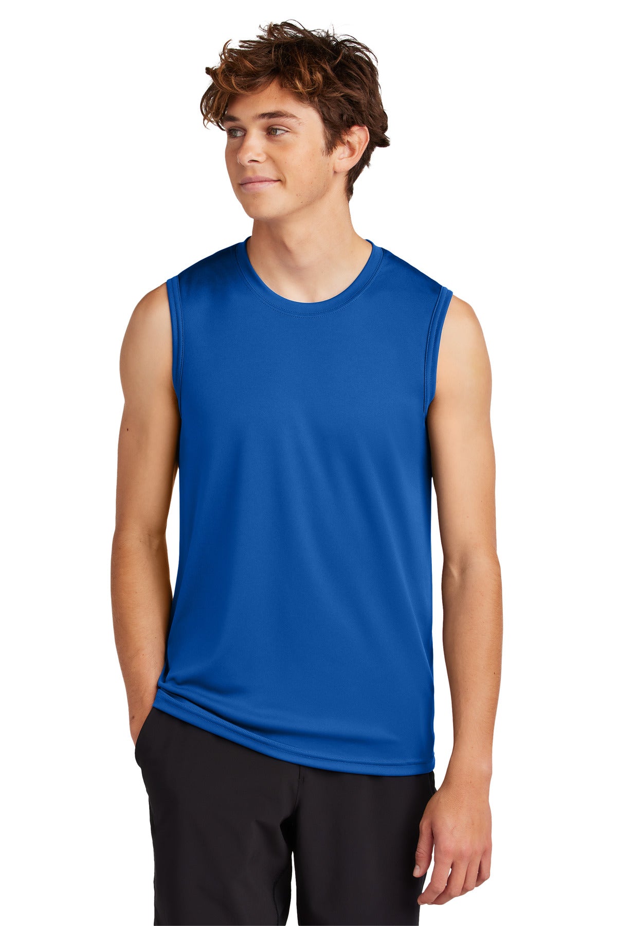 Front View of TrueRoyal Port & Company Performance Sleeveless Tee PC380SL