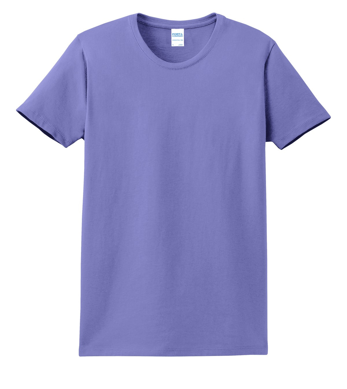 Front View of Violet Port & Company Women's Essential Tee. LPC61