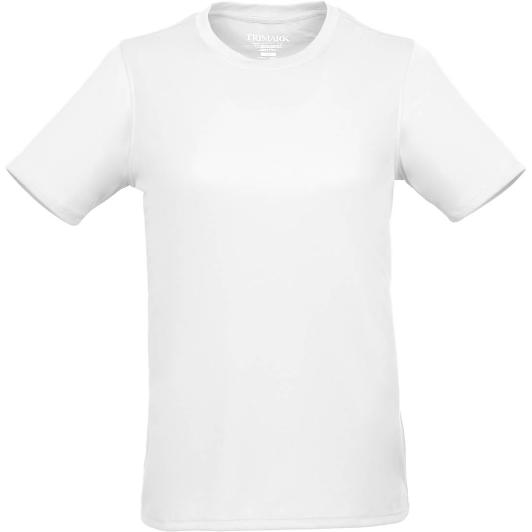 Front View of White DARA SS Tech Tee - Women's plain