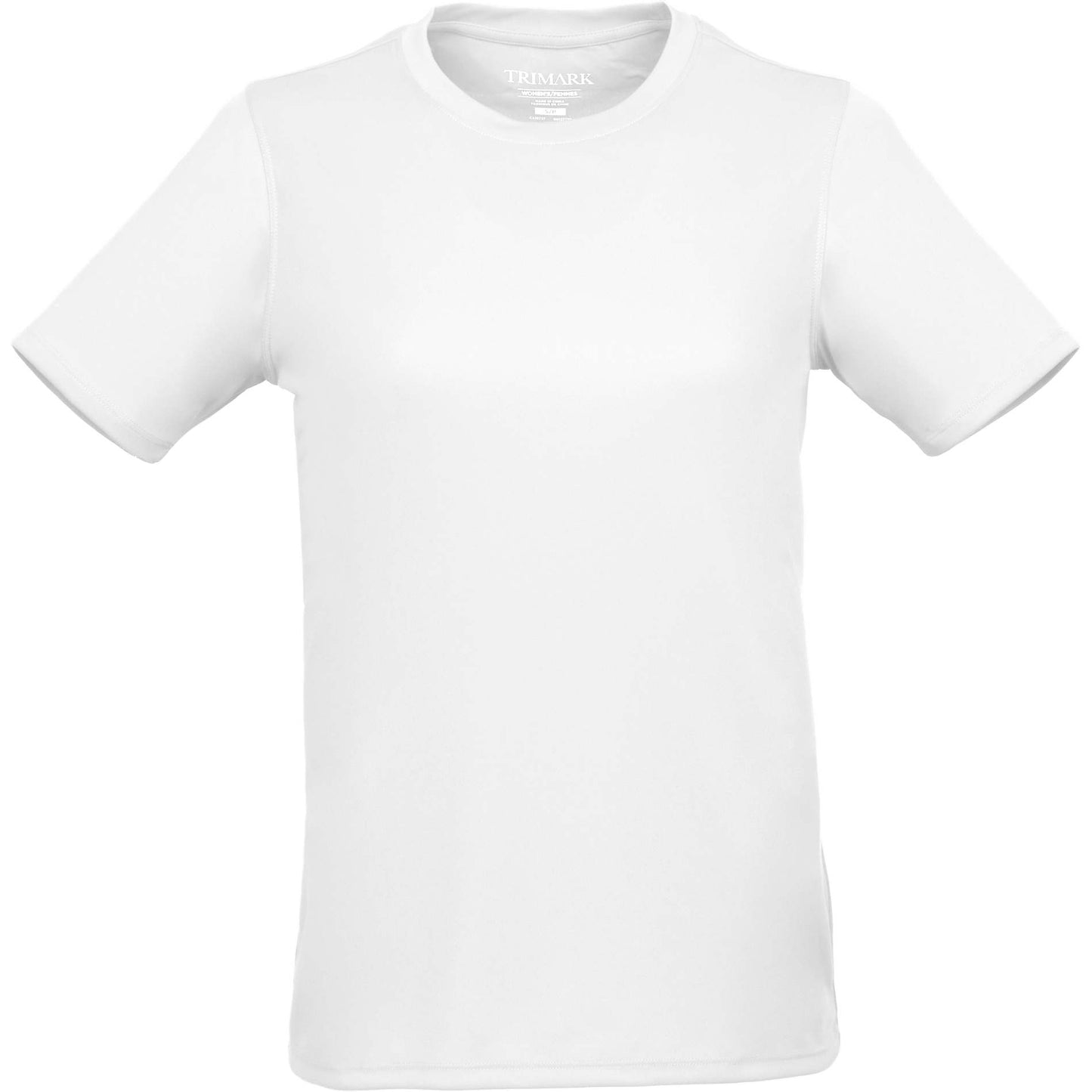 Front View of White DARA SS Tech Tee - Women's plain