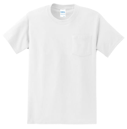 Front View of White Port & Company - Tall Essential Pocket Tee. PC61PT