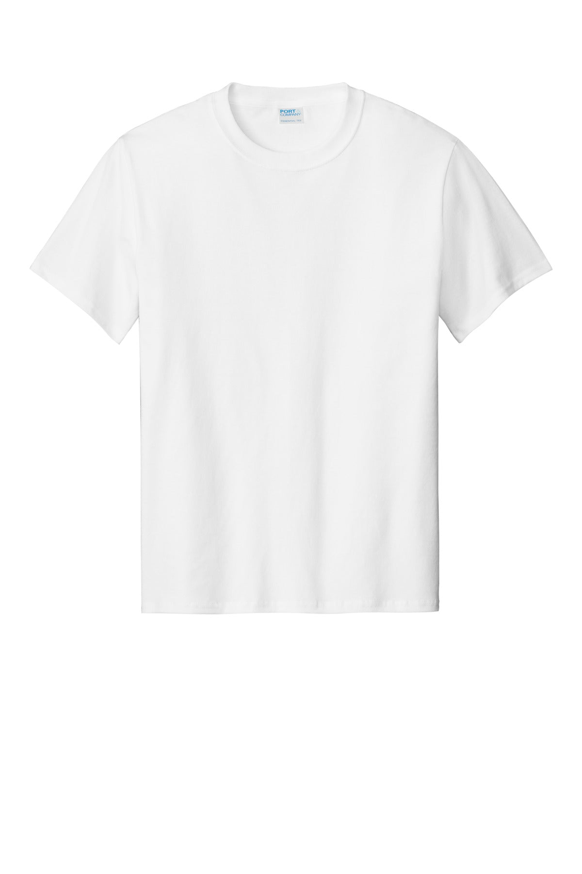 Front View of White Port & Company Tall Essential Tee. PC61T