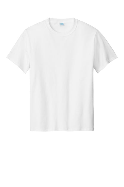 Front View of White Port & Company Tall Essential Tee. PC61T