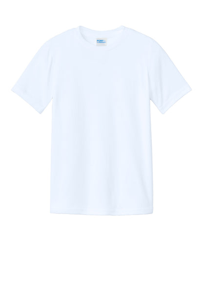 Front View of White Port & Company Youth CVC Tee PC340Y