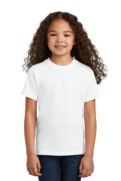 Front View of White Port & Company Youth Tri-Blend Tee PC330Y