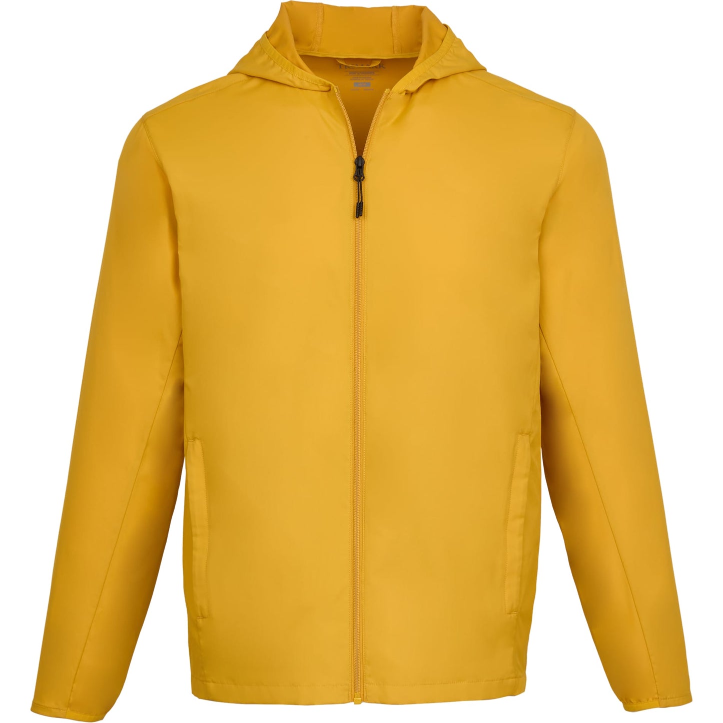 Front View of Yellow ANETO Lightweight Packable Jacket - Men's plain
