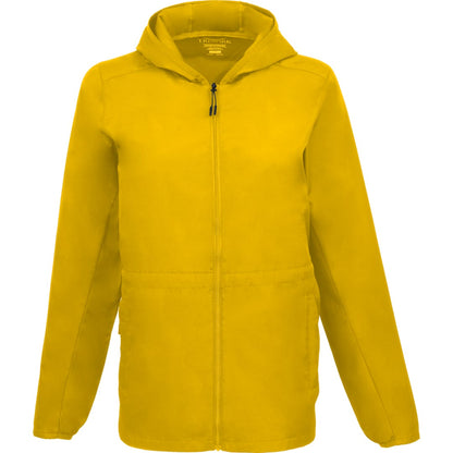 Front View of Yellow ANETO Lightweight Packable Jacket - Women's plain