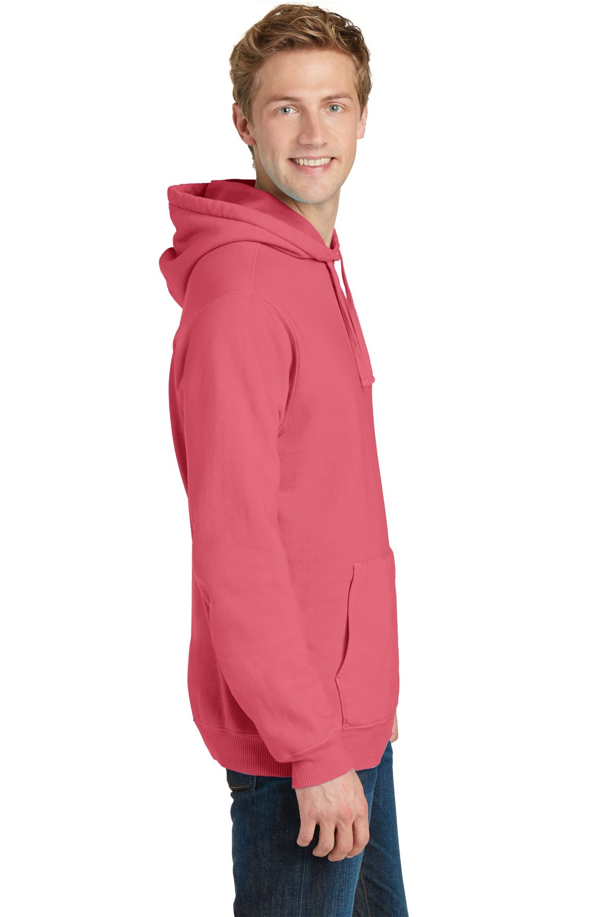 Fruit Punch Port & Company Beach Wash Garment-Dyed Pullover Hooded Sweatshirt. PC098H