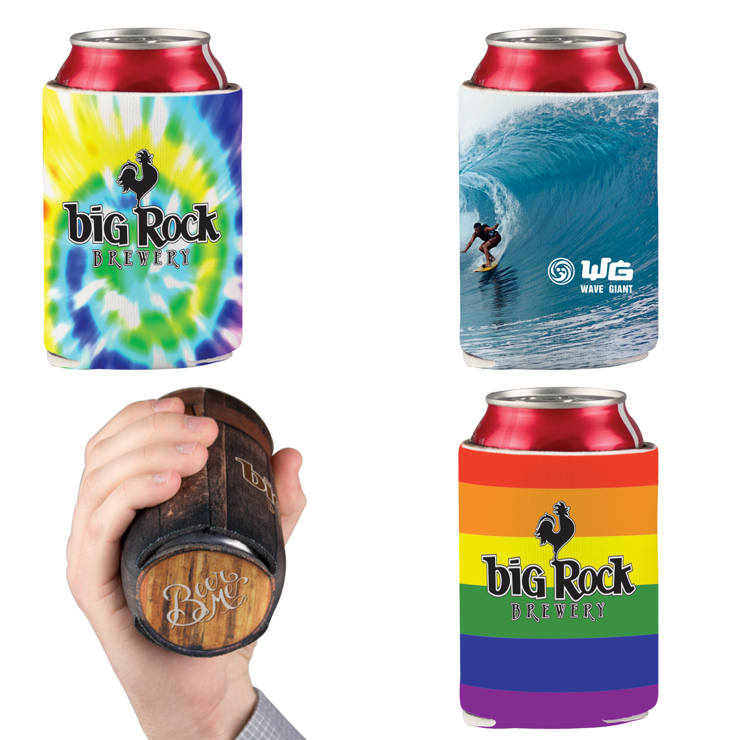 Rainbow Full Color Foam Can Cooler
