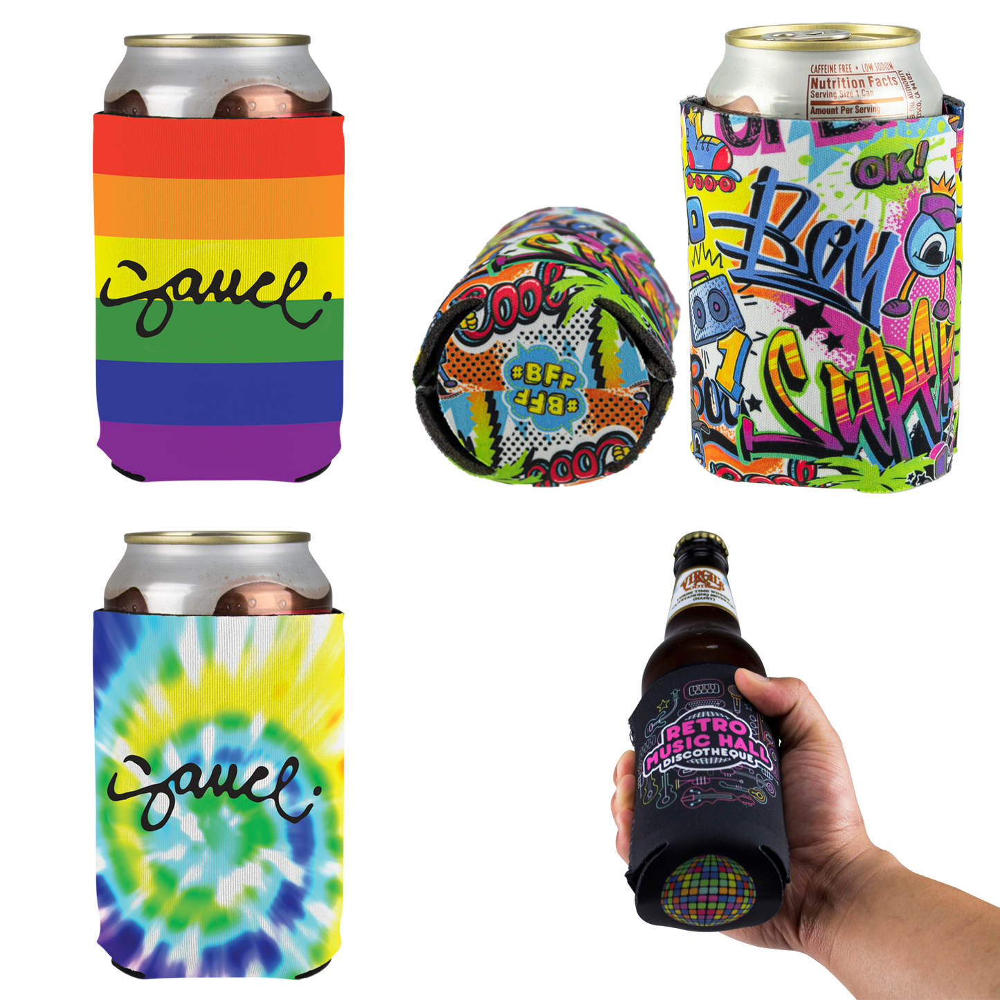 Rainbow Full Color Neoprene Can Holder