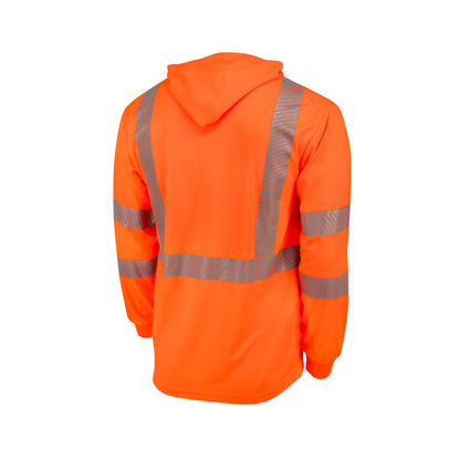 ST61-3 Hooded Type R Class 3 Mesh Long Sleeve T-Shirt - Green - Size 2X