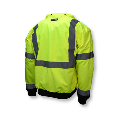 SJ110B Class 3 Two-in-One High Visibility Bomber Safety Jacket - Green/Black Bottom - Size 2X