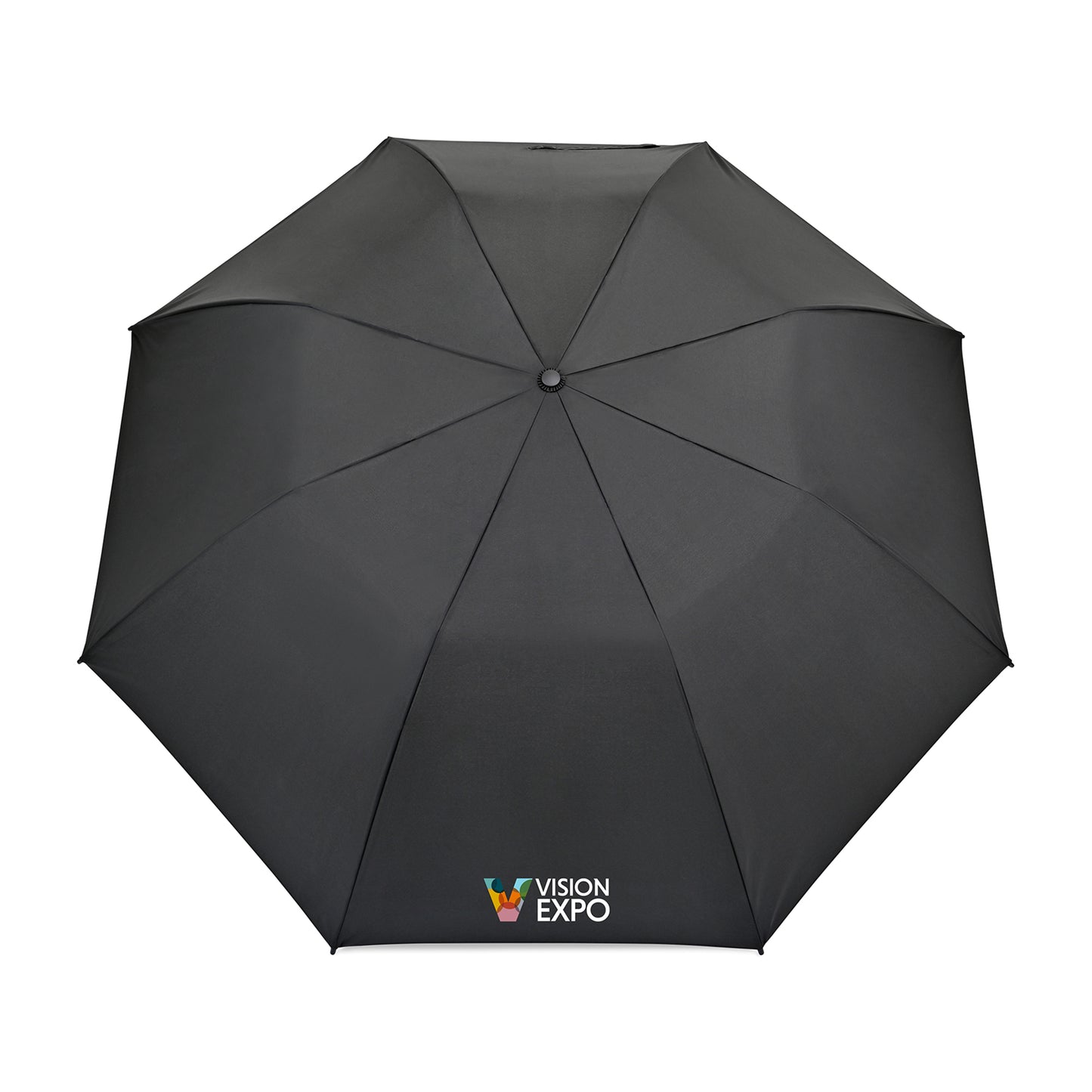 Black Elements 58" Recycled Auto Open Travel Folding Umbrella