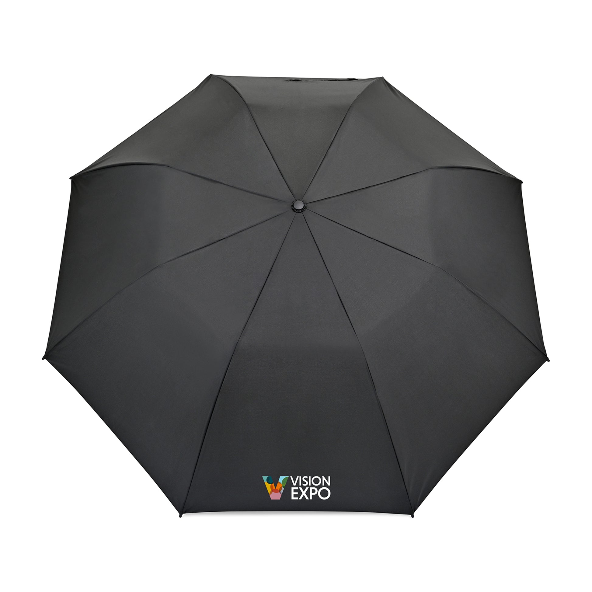 Black Elements 58" Recycled Auto Open Travel Folding Umbrella