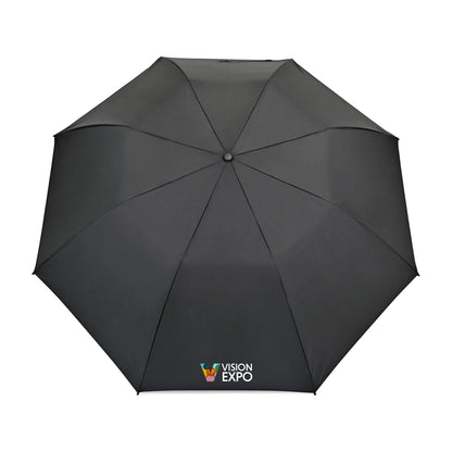 Black Elements 58" Recycled Auto Open Travel Folding Umbrella