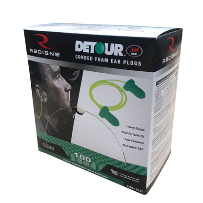 Detour® 32 Disposable Foam Earplugs - Corded