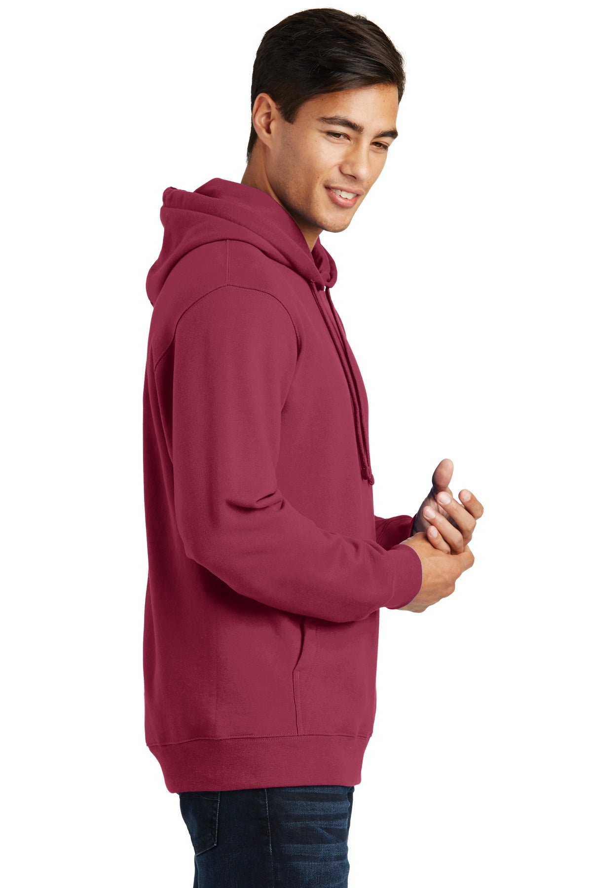Garnet Port & Company Fan Favorite Fleece Pullover Hooded Sweatshirt. PC850H