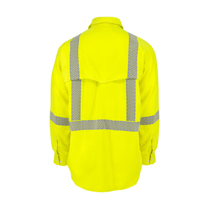 VDH5VSH3 5.7 oz Vented Type R Class 3 Segmented Tape DH Air Workshirt - Fluorescent Yellow - Size 2X
