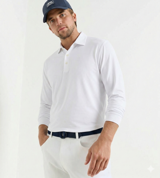 Peter Millar Men's Featherweight Long-Sleeve Performance Polo