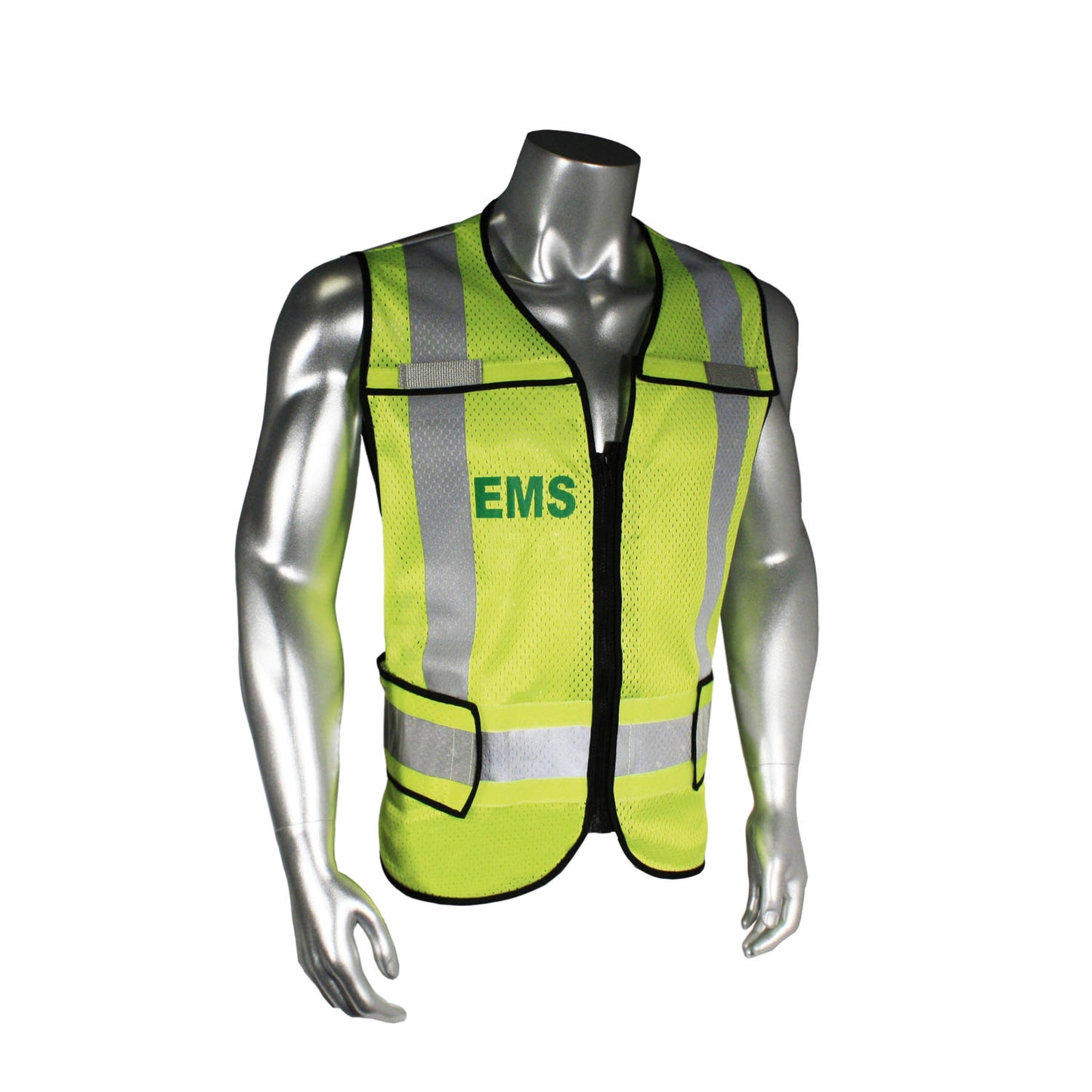 LHV-5-PC-ZR Class 2 Breakaway Vest - EMS - Black Trim - Green - Size M-XL