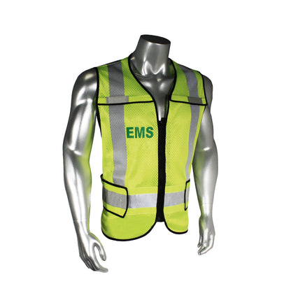 LHV-5-PC-ZR Class 2 Breakaway Vest - EMS - Black Trim - Green - Size M-XL