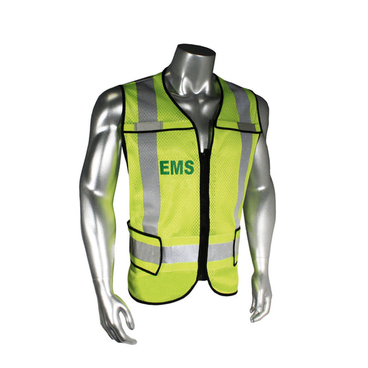 LHV-5-PC-ZR Class 2 Breakaway Vest - EMS - Black Trim - Green - Size M-XL