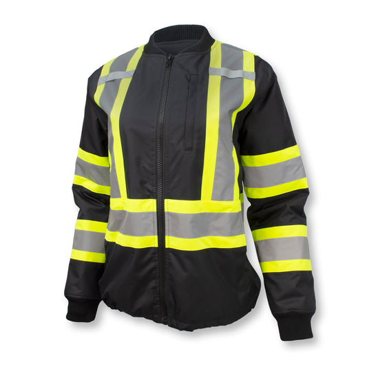 SJ910B-1ZGW Women’s Class 1 Hi-Vis Bomber Jacket - Black - Size XL
