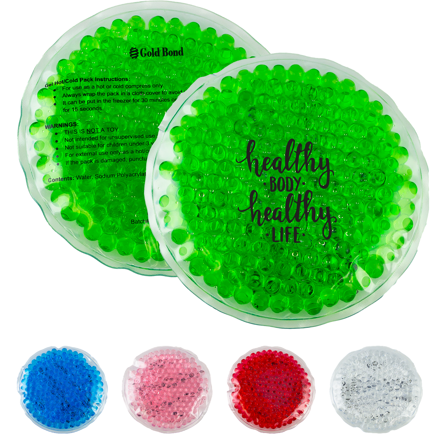 Clear Glacier Small Round Gel Beads Hot/Cold Pack