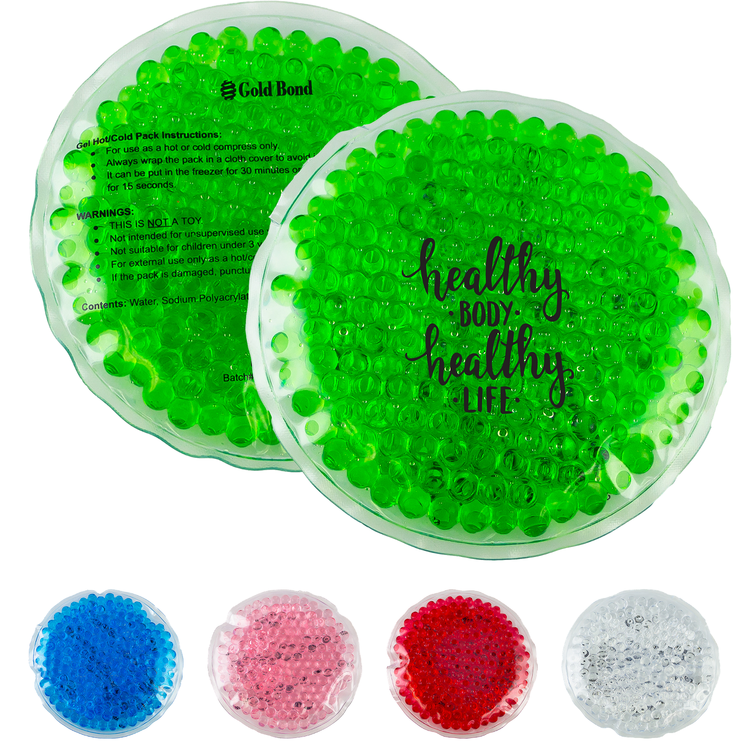 Clear Glacier Small Round Gel Beads Hot/Cold Pack