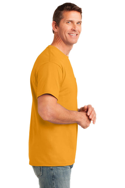 Gold Port & Company Core Cotton Pocket Tee. PC54P