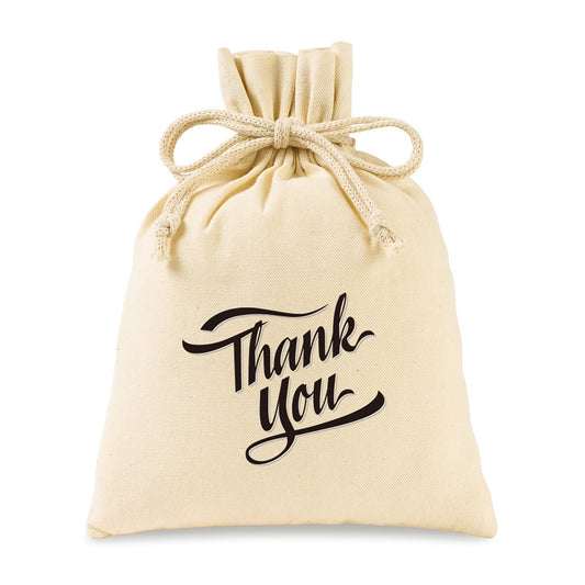 Natural Canvas Drawstring Gift Bag- Medium