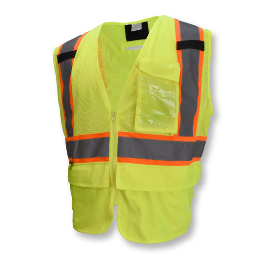 SV272T-2 Multipurpose Surveyor Tether Vest with Contrasting Trim - Green - XL