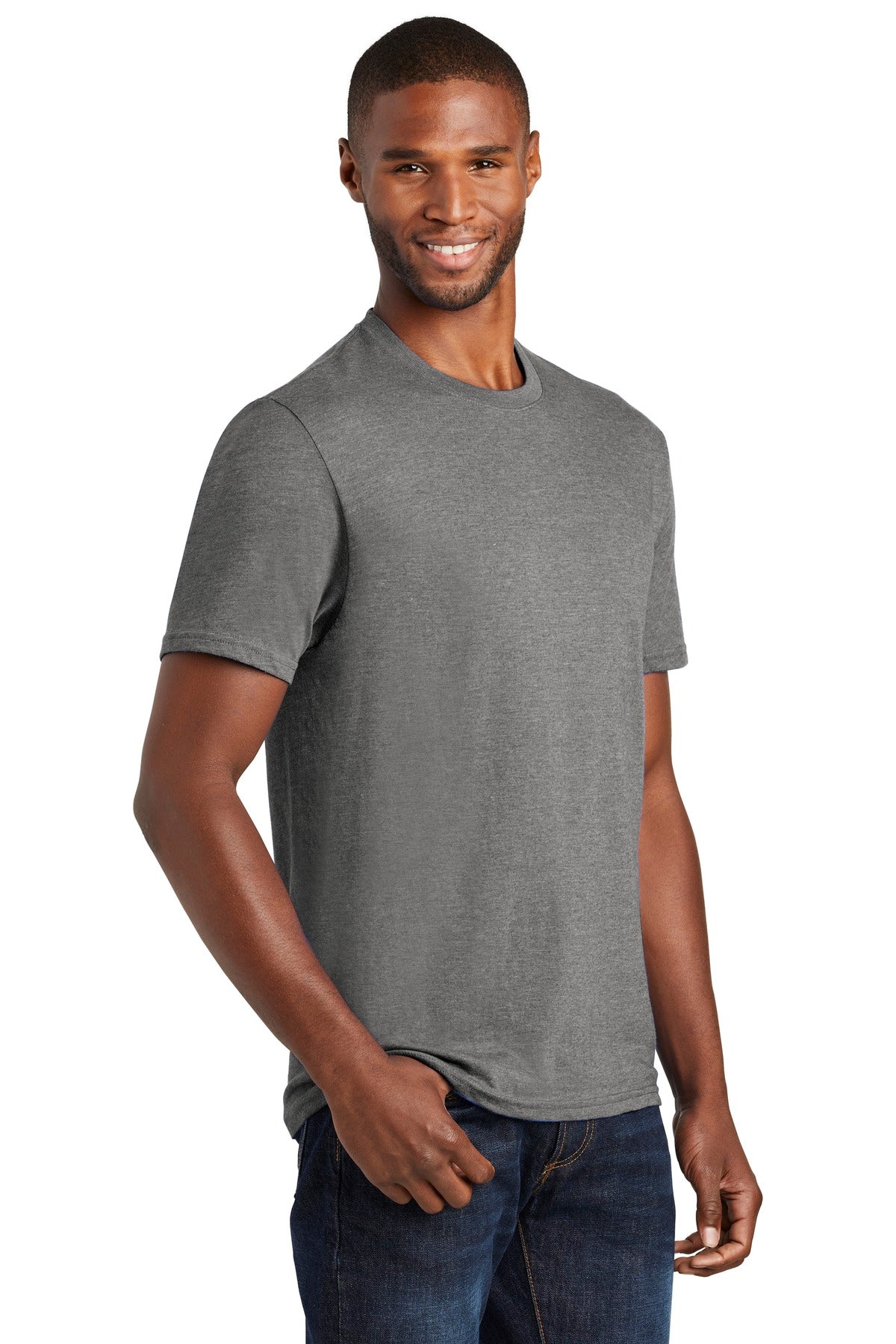 Graphite Hthr Port & Company Fan Favorite Blend Tee. PC455