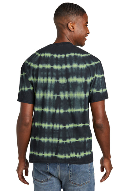 GrnTea/Blk Port & Company Allover Stripe Tie-Dye Tee PC142