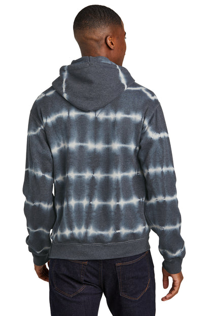 Grph/LtGry Port & Company Allover Stripe Tie-Dye Fleece PC143
